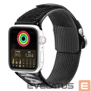 Siksniņa Dux Ducis  Strap (Outdoor Version) Strap for Apple Watch Ultra, SE, 8, 7, 6, 5, 4, 3, 2, 1 (49, 45, 44, 42 mm) Nylon Band Black Silver