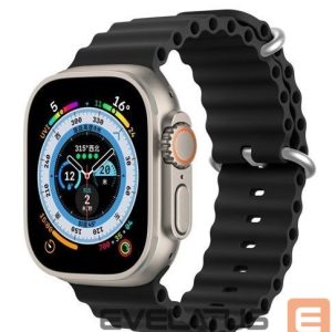 Siksniņa Dux Ducis  Strap Watch Strap 8 / 7 / 6 / 5 / 4 / 3 / 2 / SE (41 / 40 / 38mm) Silicone Band Bracelet Black