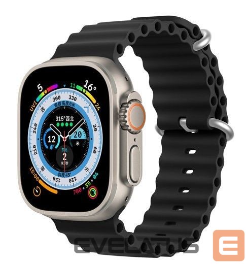 Siksniņa Dux Ducis Strap Watch Strap 8 / 7 / 6 / 5 / 4 / 3 / 2 / SE (41 / 40 / 38mm) Silicone Band Bracelet Black