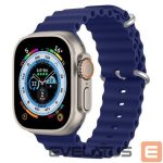 Siksniņa Dux Ducis  Strap Watch Strap 8 / 7 / 6 / 5 / 4 / 3 / 2 / SE (45 / 44 / 42mm) Silicone Band Bracelet Navy Blue