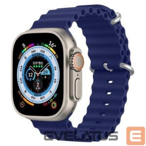 Siksniņa Dux Ducis  Strap Watch Strap 8 / 7 / 6 / 5 / 4 / 3 / 2 / SE (45 / 44 / 42mm) Silicone Band Bracelet Navy Blue