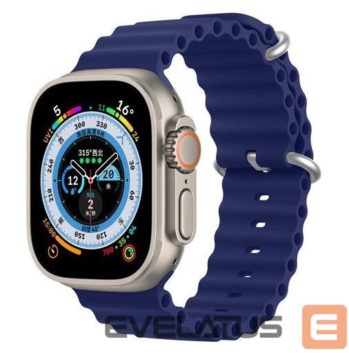 Siksniņa Dux Ducis Strap Watch Strap 8 / 7 / 6 / 5 / 4 / 3 / 2 / SE (45 / 44 / 42mm) Silicone Band Bracelet Navy Blue