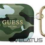 Maciņš austiņām Guess Apple AirPods 3 cover Camo Collection Green on Black