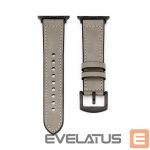 Siksniņa Connect  Watch 38/40/41mm Silicone patch Leather Watch Strap (132mm M/L) Silver