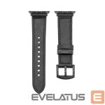 Siksniņa Connect  Watch 42/44/45mm Silicone patch Leather Watch Strap (132mm M/L) Black