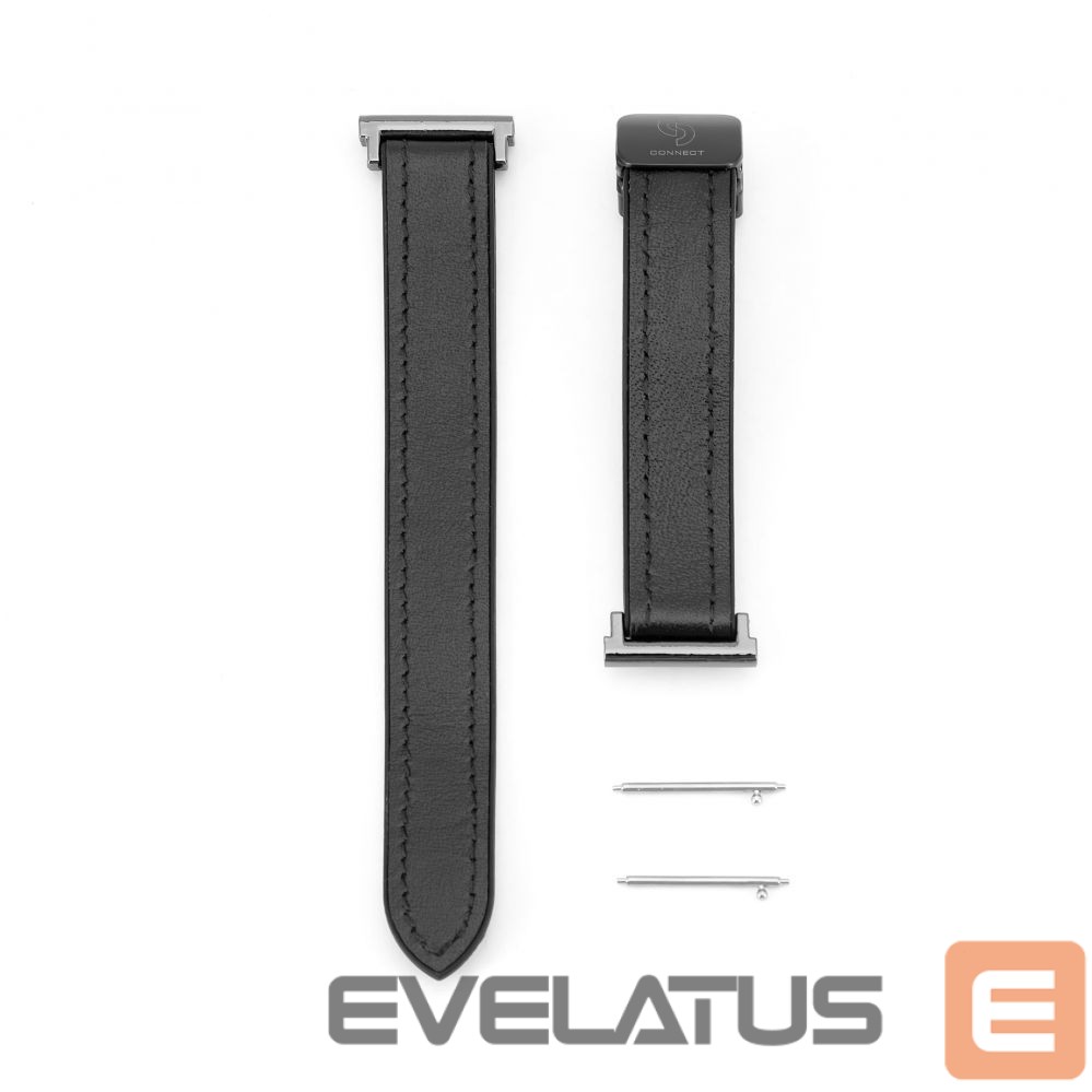 Siksniņa Connect 22mm Silicone Leather Watch Strap with Magnetic Black