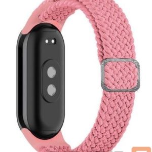 Siksniņa iLike Universal Mi Band 8 wristband bracelet Braided fabric strap Pink