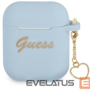 Maciņš austiņām Guess - AirPods 1/2 cover Silicone Charm Heart Collection Blue