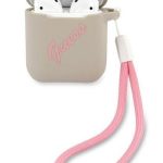 Maciņš austiņām Guess Apple AirPods 1/2 cover Silicone Vintage case Grey