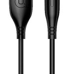 Kabelis USAMS Apple US-SJ266 U18 Flexi PVC Universal Lightning to USB Data & Fast 2A Charger Round Plug Cable 1m Black