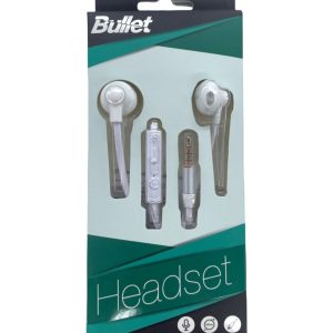 Vadu austiņas -  BULLET Earphones 3.5mm, 120 cm. White