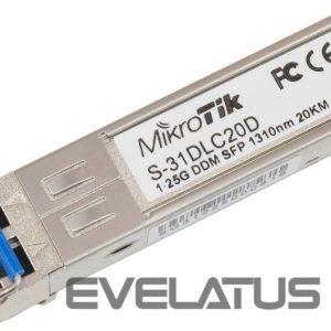 Serveru  - Citi piederumi Mikrotik  S-31DLC20D SFP, Single-Mode Fiber, Dual LC, 10/100/1000 Mbit/s, Wavelength 1310 nm, Maximum transfer distance 20000 m, -40 to +70C 
