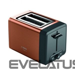 Tosters Bosch  DesignLine Toaster TAT4P429 Power 970 W, Number of slots 2, Housing material Stainless Steel, Copper/Black 