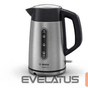 Tējkanna Bosch  Kettle DesignLine TWK4P440 Electric, 2400 W, 1.7 L, Stainless steel, 360° rotational base, Stainless steel/Black 