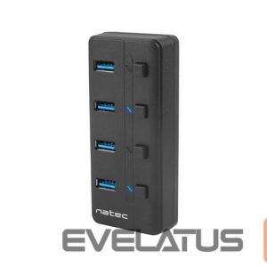 Parveidotājs Natec  USB 3.0 HUB, Mantis 2, 4-Port, On/Off with AC Adapter 