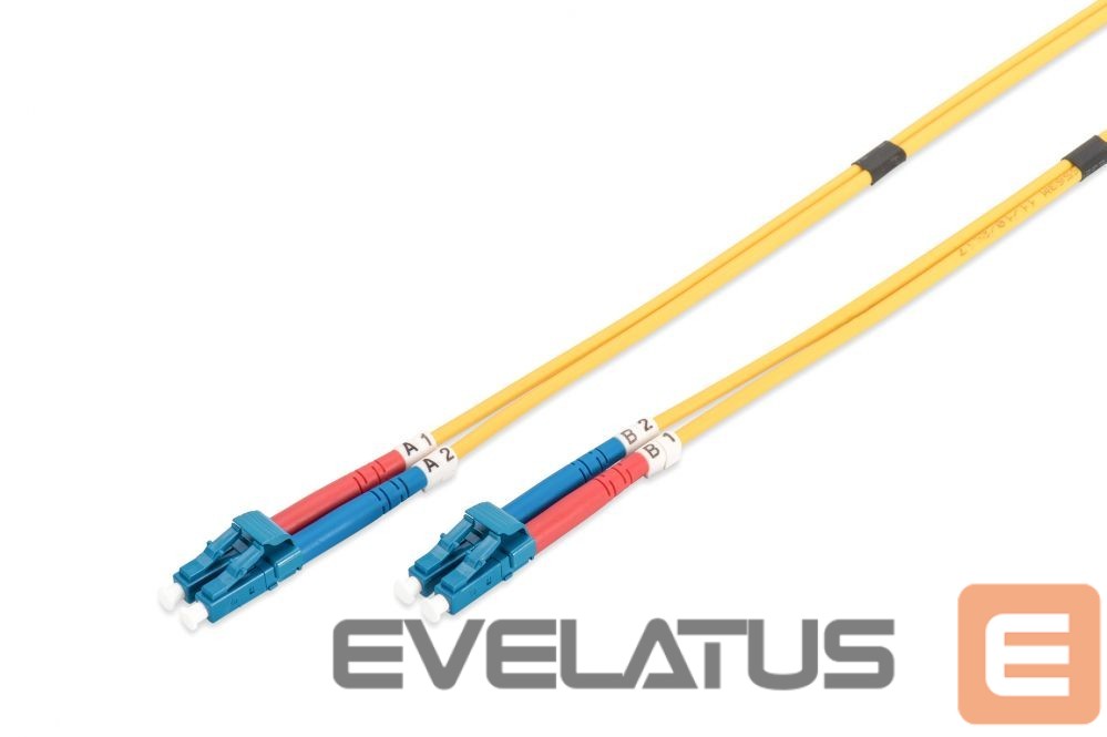 Kabelis Digitus FO Patch Cord, Duplex, LC to LC SM OS2 09/125 µ, 1 m
