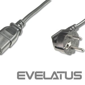 Kabelis Digitus  Power Cord, Schuko (CEE 7/7 ) 90ø angled - C13 M/F, H05VV-F3G 0.75qmm 0.75 m, Black 