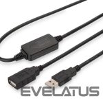 Kabelis Digitus  Active USB 2.0 Repeater/Extension Cable DA-73100-1 10 m, Black 