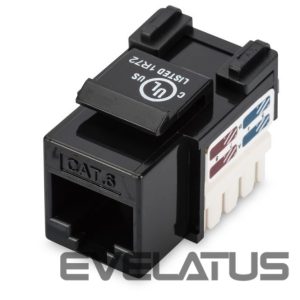 Parveidotājs Digitus  Class E CAT 6 Keystone Jack  DN-93601 Unshielded RJ45 to LSA, Black 