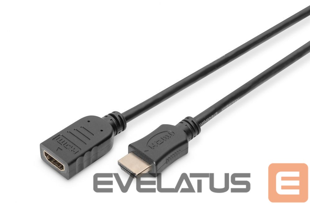 Kabelis Digitus HDMI High Speed extension cable AK-330201-050-S Black, Type A M/F, 5 m