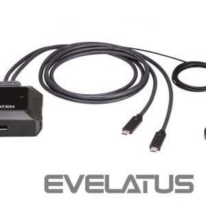 Serveru  - Citi piederumi Aten  US3312 2-Port USB-C 4K DisplayPort KVM Switch with Remote Port Selector 