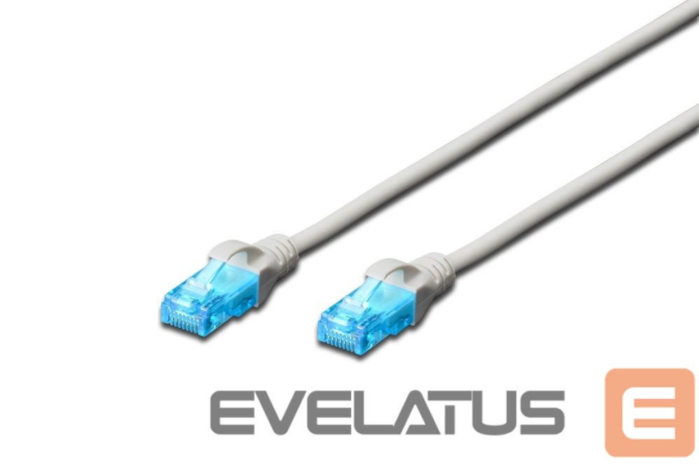 Kabelis Digitus Patch cord CAT 5e U-UTP PVC AWG 26/7, 10 m, Grey