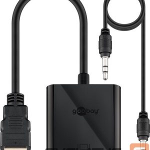 Parveidotājs Goobay  HDMI/VGA adapter, nickel plated 68793 Black 