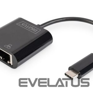 Rūteris Digitus  USB-Type-C Gigabit Ethernet Adapter + PD with power delivery function DN-3027	 Black 