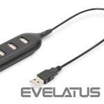 Kabelis Digitus  USB 2.0 Hub, 4-Port, Bus Powered 4 X USB A/F AT Connected Cable AB-50001-1 
