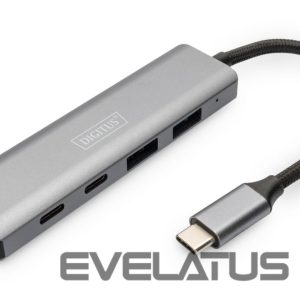 Kabelis Digitus  USB-C 4 Port HUB 2x USB-A + 2x USB-C Gen2 DA-70245 