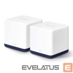 Rūteris MERCUSYS  AC1900 Whole Home Mesh Wi-Fi System Halo H50G (2-Pack) 802.11ac, 600+1300 Mbit/s, Ethernet LAN (RJ-45) ports 3, Mesh Support Yes, MU-MiMO Yes, White 