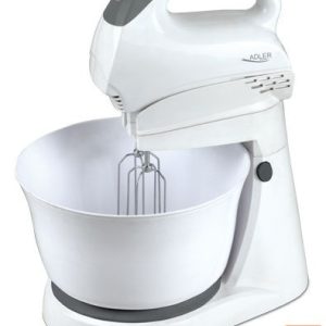 Mikseri un blenderi Adler  Mixer AD 4202 Mixer with bowl, 300 W, Number of speeds 5, Turbo mode, White 