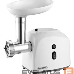 Gaļas mašīnā Mesko  MS 4805 Meat mincer, Power 600W, Bowl, Middle size sieve, Mince sieve, Poppy sieve, Plunger, Sausage filler   MS 4805  White, Middle size sieve, mince sieve, poppy sieve, plunger, sausage filler, kibbe attachment 
