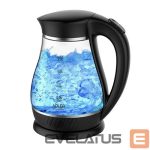 Tējkanna Adler  Kettle  AD 1274  Standard, Plastic, glass, Black/ transparent, 2200 W, 360° rotational base, 1.7 L 