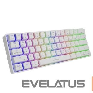 Datora tastatūra Genesis  THOR 660 RGB Gaming keyboard, RGB LED light, US, White, Wireless/Wired, Wireless connection, Gateron Red Switch 