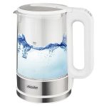 Tējkanna Mesko  Kettle MS 1301w	 Electric, 1850 W, 1.7 L, Glass/Stainless steel, 360° rotational base, White 