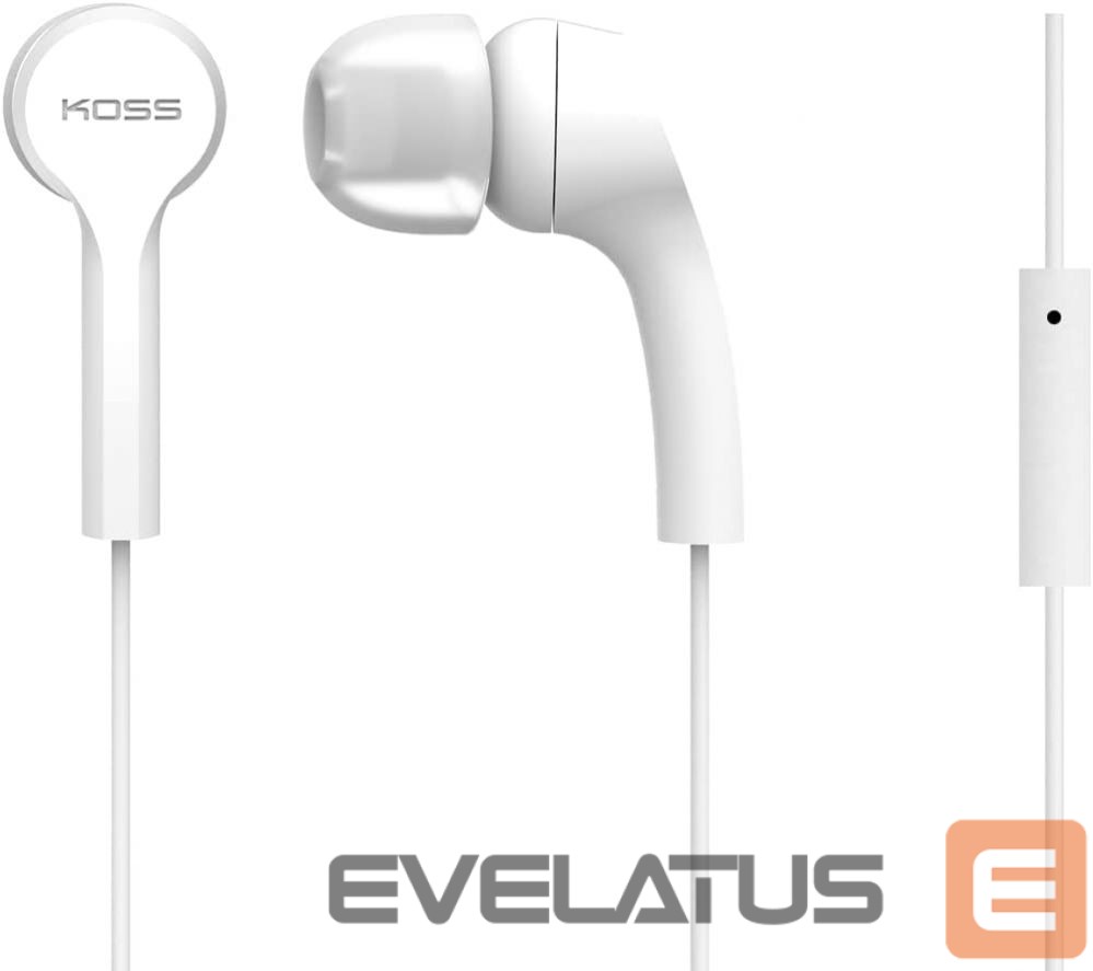 Bezvadu austiņas Koss Headphones KEB9iW Wired, In-ear, Microphone, White