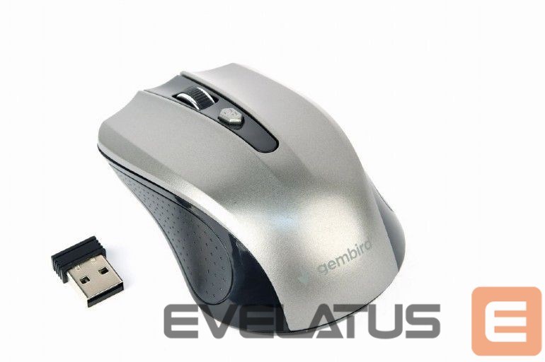 Datora pele Gembird Mouse MUSW-4B-04-BG Standard, No, Black/ Space Grey, Wireless, No, Wireless connection