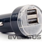 Kontrolieris EnerGenie  2-port USB car charger EG-U2C2A-CAR-02 Black, 2.1 A 