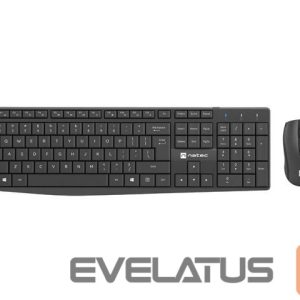 Datora tastatūra Natec  Keyboard and Mouse   Squid 2in1 Bundle Keyboard and Mouse Set, Wireless, US, Black 