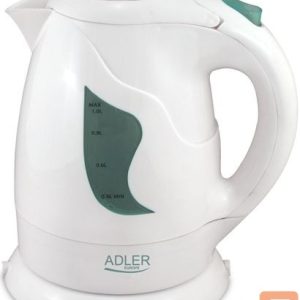Tējkanna Adler  AD 08 Standard kettle, Plastic, White, 850 W, 1 L, 360° rotational base 