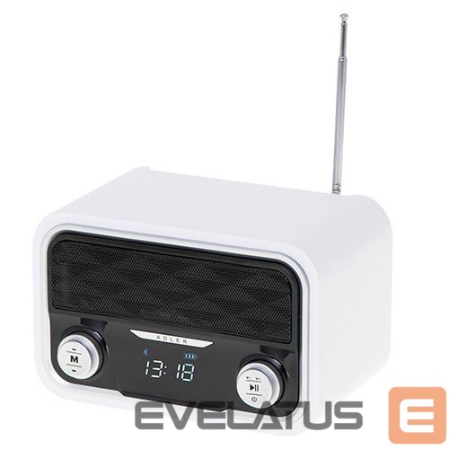 Interaktīvs risinājums Adler Bluetooth Radio AD 1185 Display LCD, AUX in, White