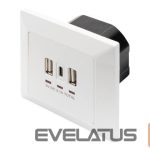 Serveru  - Citi piederumi Digitus  Socket with USB A & USB-C Ports, flush mounted 