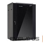 Datoru piederumi Netrack  NETRACK 019-180-66-022 Netrack wall/hanging cabinet 19,18U/600 mm,glass door,black,remov. side pan. 