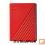 Cietais disks HDD Western Digital  External HDD||My Passport|4TB|USB 2.0|USB 3.0|USB 3.2|Colour Red|WDBPKJ0040BRD-WESN 