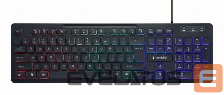 Datora tastatūra Gembird KEYBOARD MULTIMEDIA USB ENG/BLACK KB-UML-02