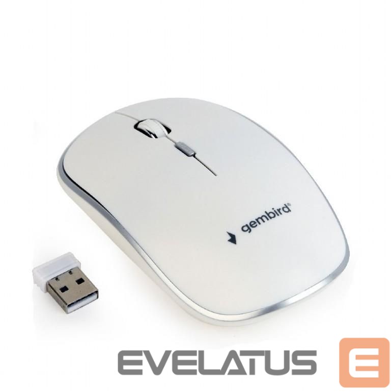 Datora pele Gembird MOUSE USB OPTICAL WRL/WHITE MUSW-4B-01-W