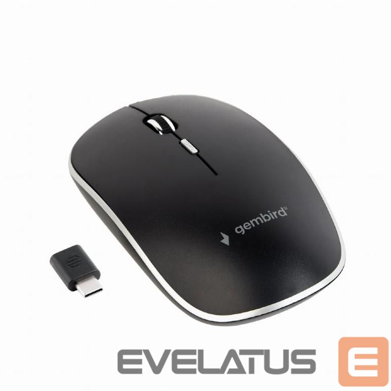 Datora pele Gembird MOUSE USB-C OPTICAL WRL BLACK/SILENT MUSW-4BSC-01