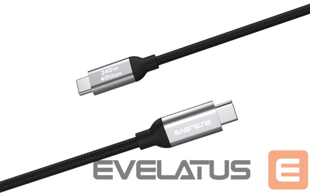 Kabelis Evelatus Flex Cable Pro USB 2.0 Type C to Type C 1.2M 240W 5A Black