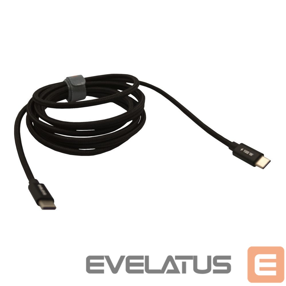 Kabelis Evelatus Flex Cable Pro USB 2.0 Type C to Type C 2M 100W 5A Black